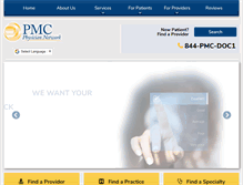 Tablet Screenshot of pmcphysiciannetwork.com